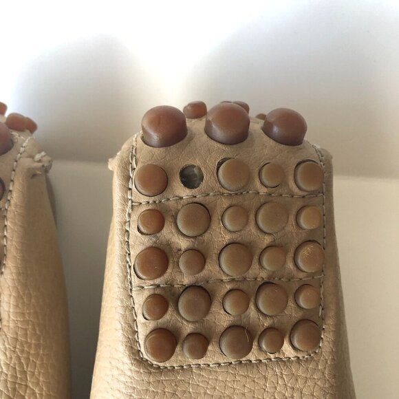 TODS Women's driving shoes pebbled leather, buckle Tan Natural Beige EU 37 US 7 - Picture 7 of 16